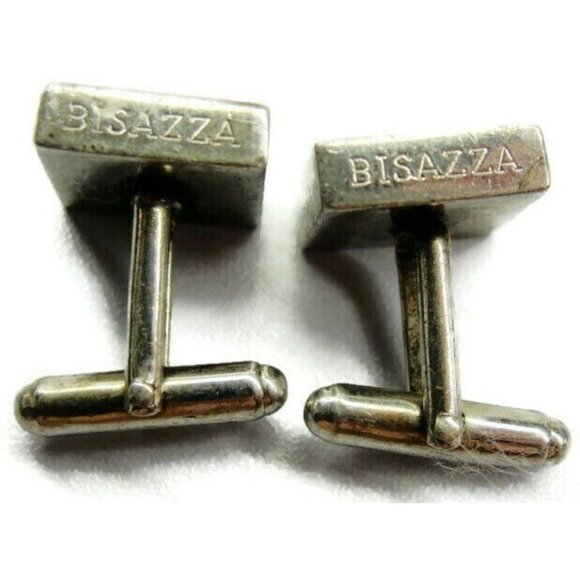 Cuff Links Square White Copper Flake Cufflink Vintage Sterling Silver 925 Patina - Picture 3 of 12